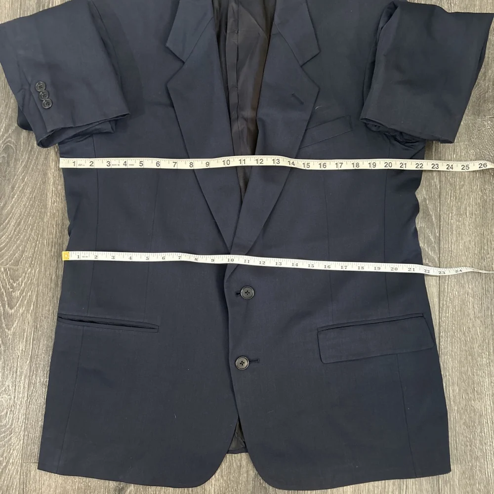 Murano Navy 44R Two Button Blazer No Size Tag See Measurments